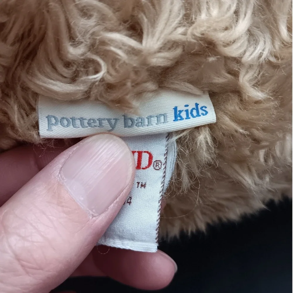 Pottery Barn Kids Gund Tan Shaggy Plush Teddy Bear Clancy Stuffed Animal 14 Inch